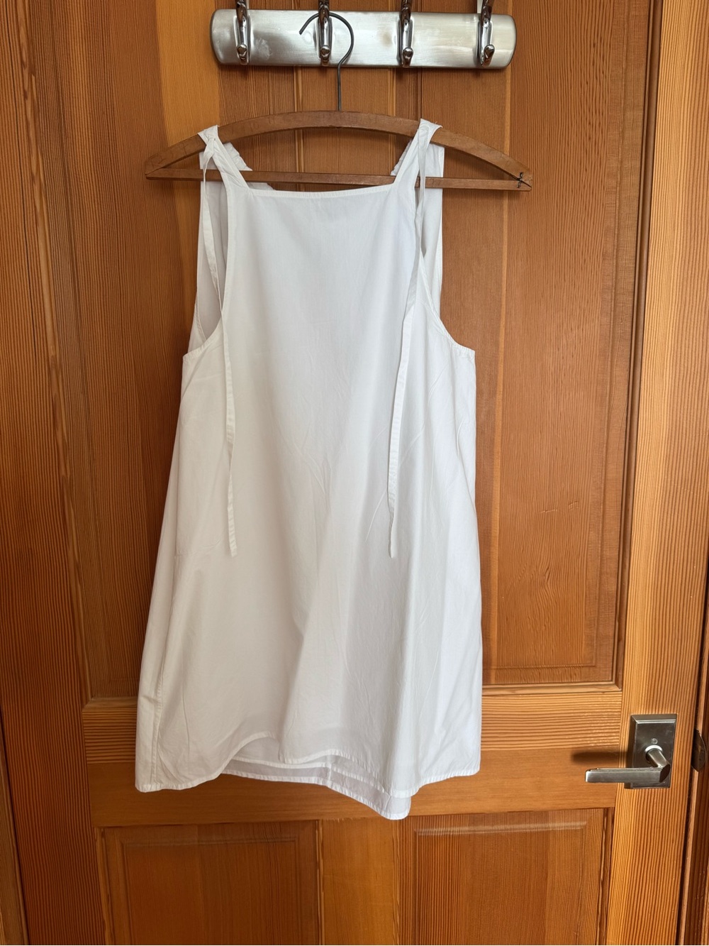 COS White Cotton Drawstring Highneck sleeveless blouse